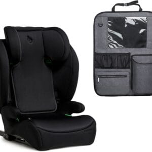 Beemoo Ride i-Size Bältesstol ISOFIX inkl. Beemoo Deluxe Sparkskydd med Förvaring, Black Stone