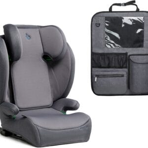 Beemoo Ride i-Size Bältesstol ISOFIX inkl. Beemoo Deluxe Sparkskydd med Förvaring, Mineral Grey