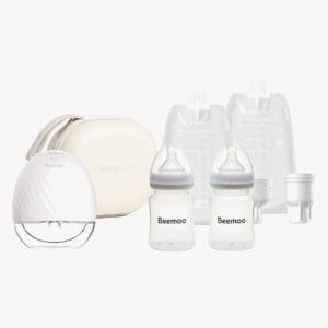 Beemoo CARE Wearable Elektrisk Bröstpump Singel inkl. Bröstmjölkspåsar, Bröstmjölksflaska & Förvaringsväska