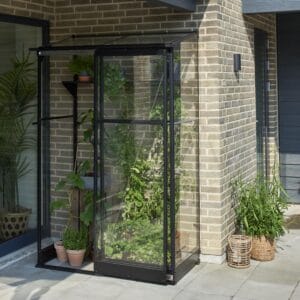 Halls Qube Lean-To 24 F09934 Växthus 0,8 m², svart