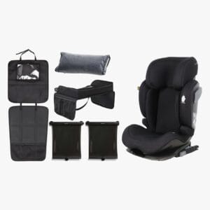 Beemoo Recline i-Size Bältesstol inkl. Tillbehör, Black Mesh