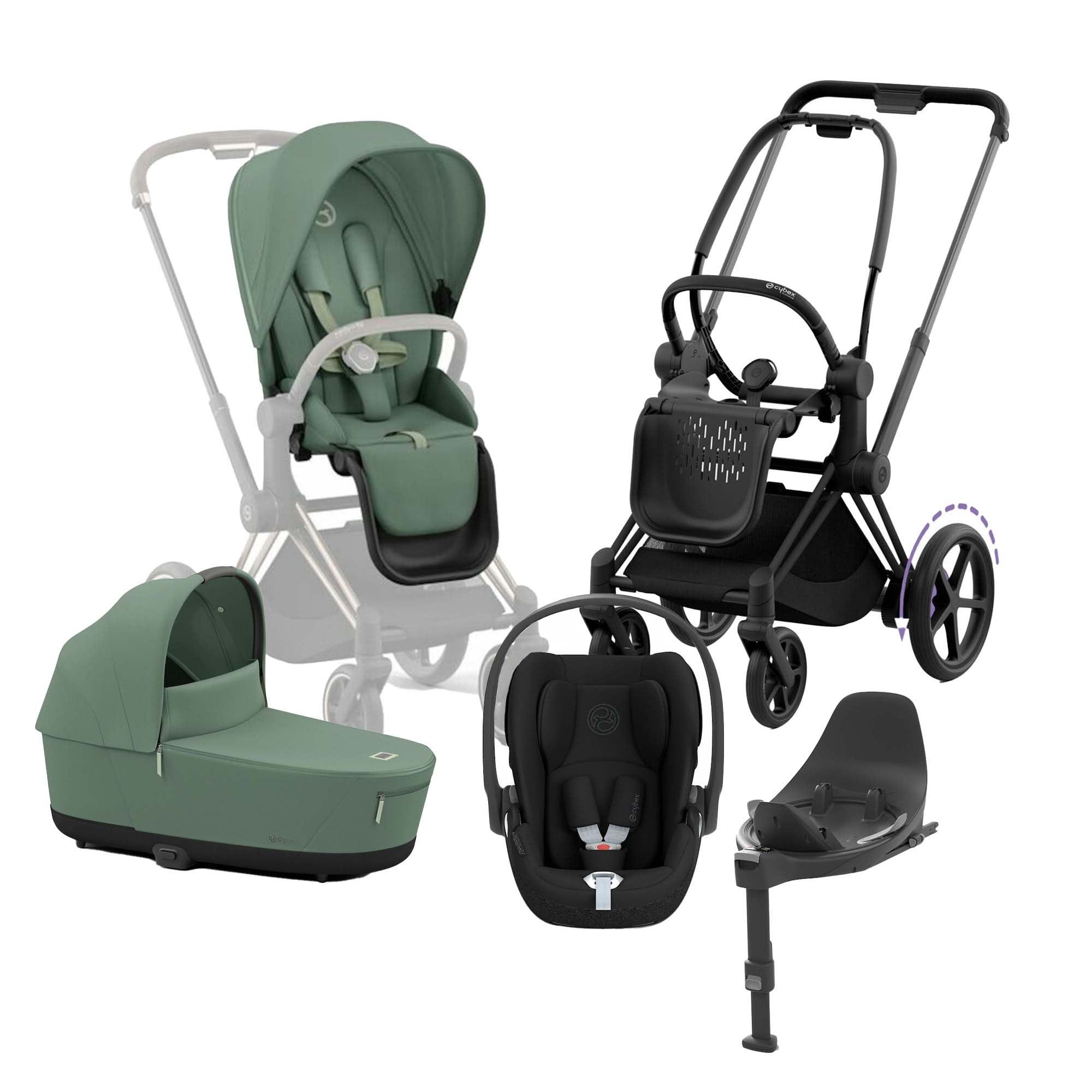 Cybex ePriam Duovagn inkl. Cloud T & Bas, Leaf Green/Matt Black