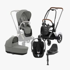 Cybex ePriam Duovagn inkl. Cloud T & Bas, Mirage Grey/Chrome Brown