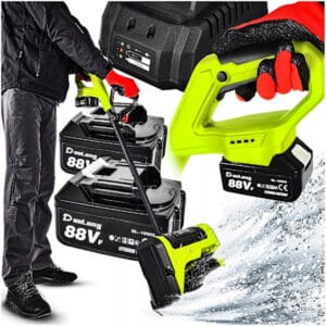 ELEKTRISK BATTERIDRIVEN SNÖSLÖSARE + 2X BATTERIER 21V 600W