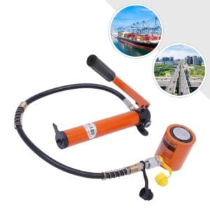 Hydraulisk handpump - Domkraft pumpkit - Kapacitet 20 ton - Högtryck 70 MPa - Behållare 350 ml - För Lyft och Bockning - Orange-Röd