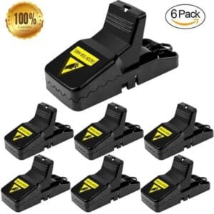 Set med 6 återanvändbara musfällor / musfälla, råttfälla med exakt utlösning