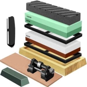 Vattensten set knivslipning 9 delar 400/1000/3000/8000 med ställ