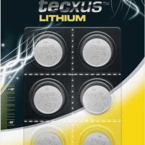 tecxus CR2032 batteri, 6 st. i blister litium-knappcell, 3 V