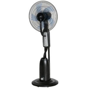Stativfläkt med vattenkylning, 90 W, 3 L tank, justerbar dimma, 75° oscillerande, 125 cm