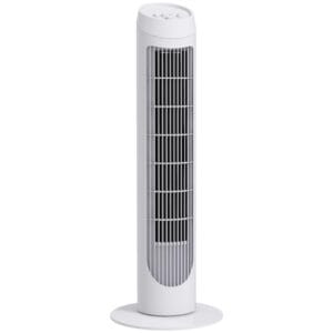 Tornfläkt - Golvfläkt - 45 W, 3 Hastigheter, 70° Oscillation, Ø27×75 cm, 220-240 V AC, EU-kontakt - Vit
