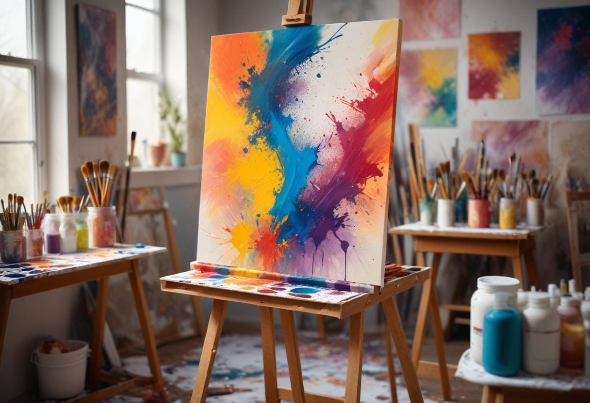Upptäck akrylfärg och låt kreativiteten flöda illustration
